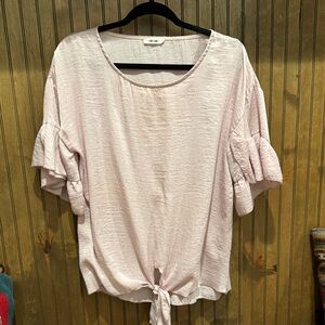 Tie front top dusty rose.